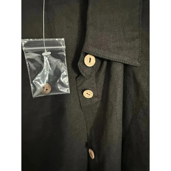 Soft Surroundings Women's Black Long Sleeve Button Down linen Shirt Size Plus 1X - Picture 2 of 6